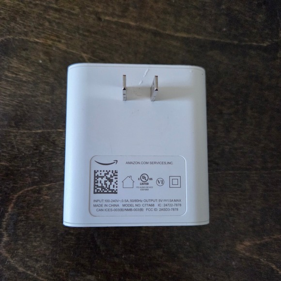 Amazon Echo Dot Smart Speaker Power Adapter Charger White 5V 1.5A Model C77A68 - Picture 2 of 4